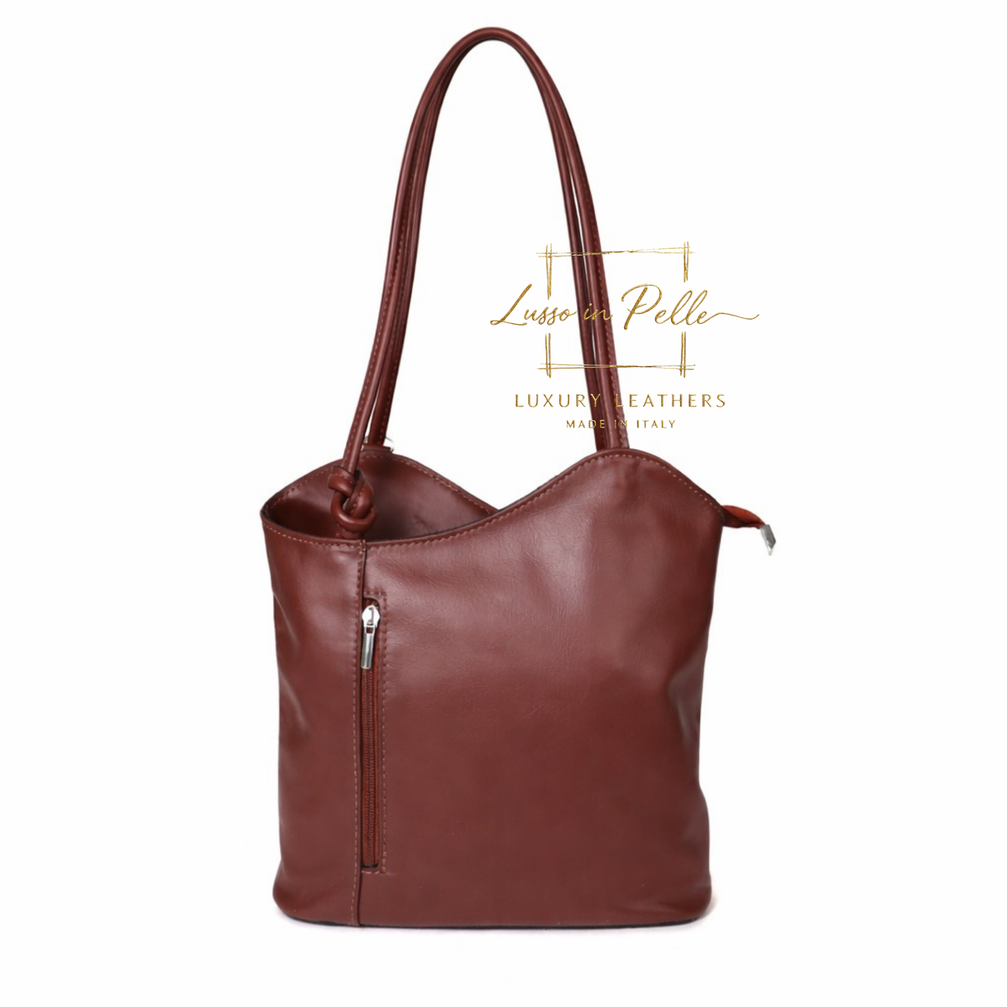 Nappa Leather Convertible Shoulder Bag & Backpack