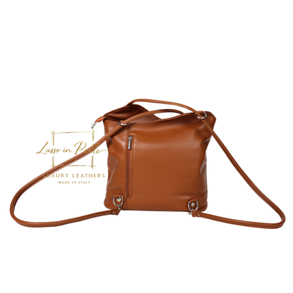 Nappa Leather Convertible Shoulder Bag & Backpack