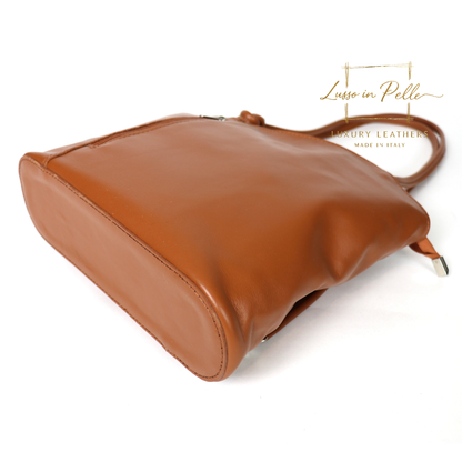 Nappa Leather Convertible Shoulder Bag & Backpack