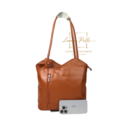 Nappa Leather Convertible Shoulder Bag & Backpack