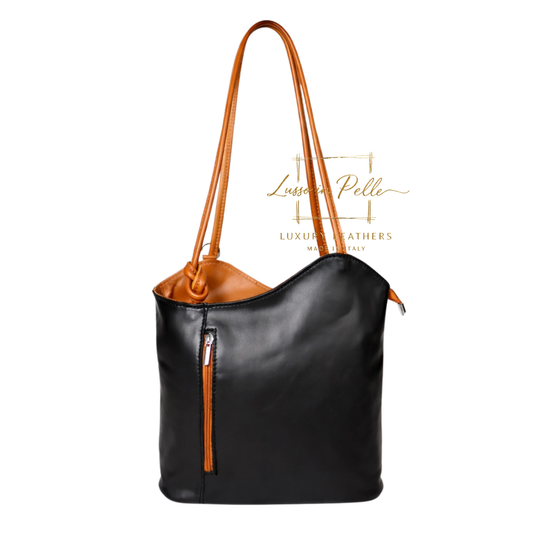 Convertible Leather Shoulder Bag & Backpack