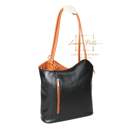 Nappa Leather Convertible Shoulder Bag & Backpack