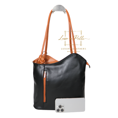 Nappa Leather Convertible Shoulder Bag & Backpack