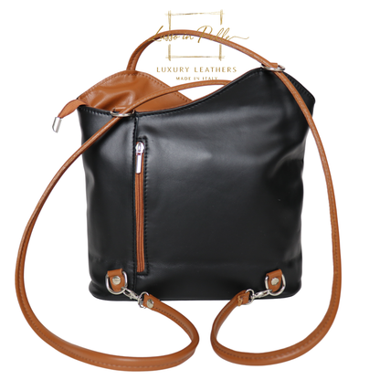 Nappa Leather Convertible Shoulder Bag & Backpack