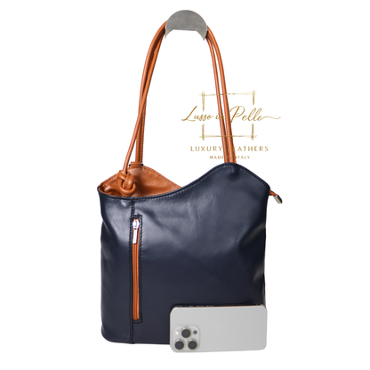 Nappa Leather Convertible Shoulder Bag & Backpack