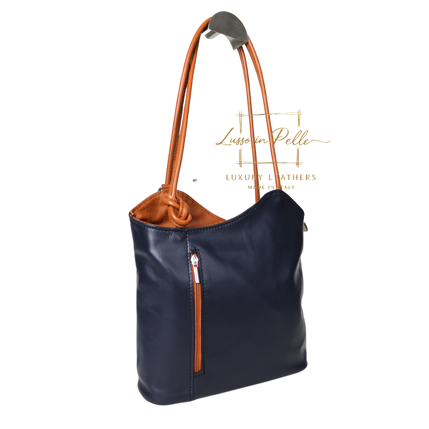 Nappa Leather Convertible Shoulder Bag & Backpack