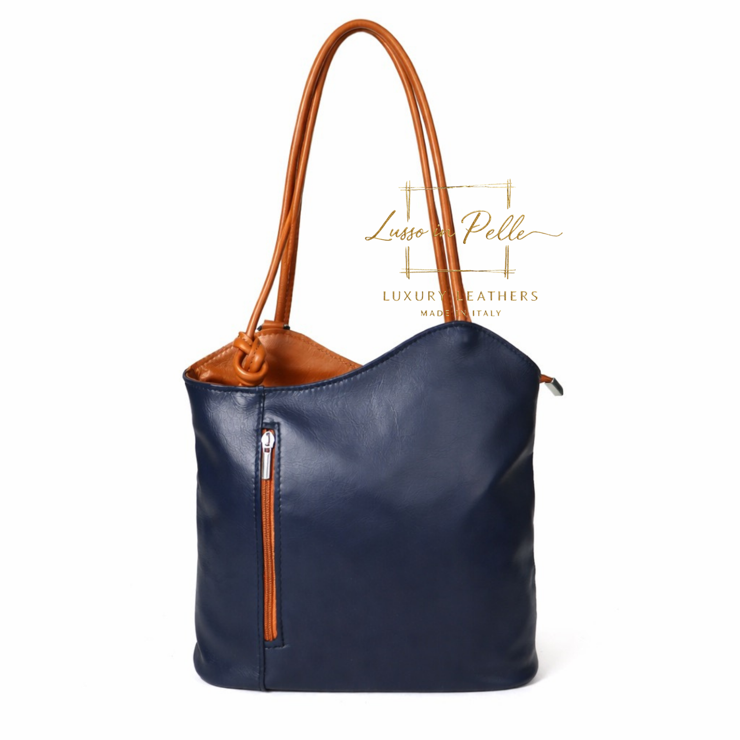 Nappa Leather Convertible Shoulder Bag & Backpack