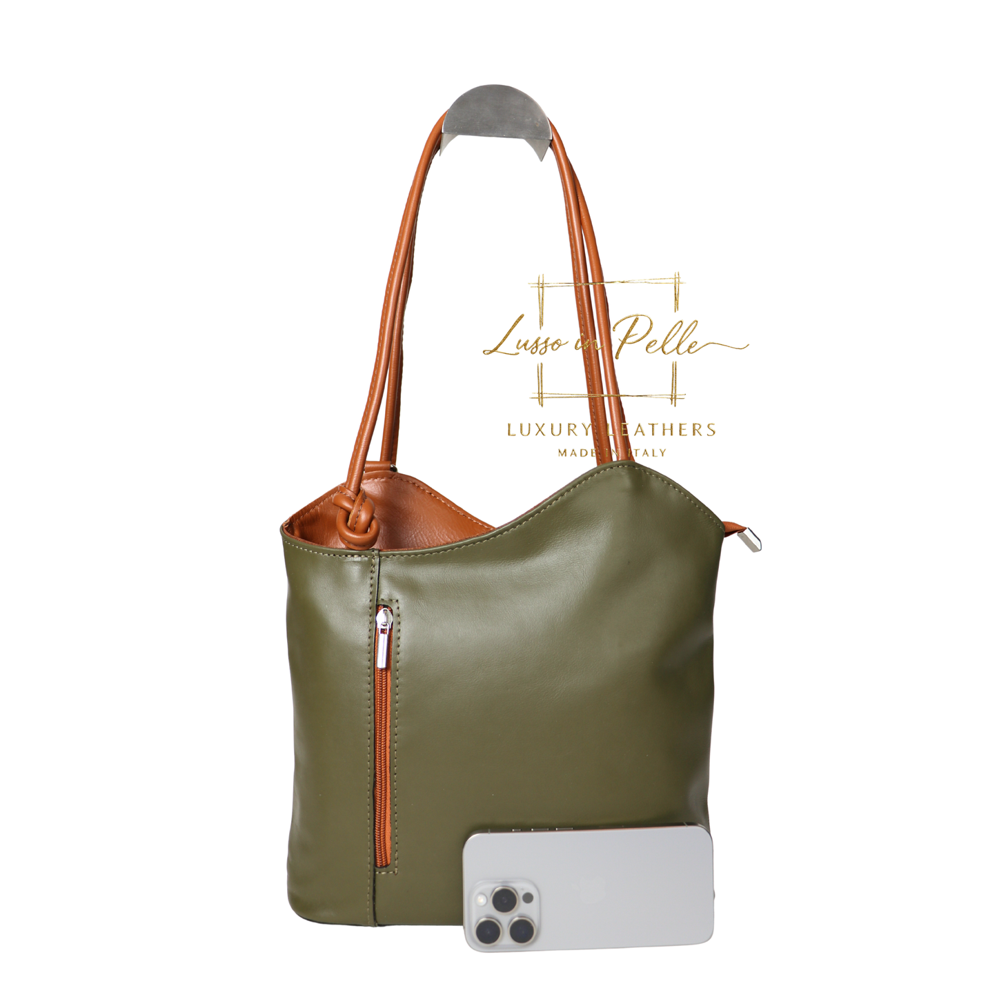 Nappa Leather Convertible Shoulder Bag & Backpack