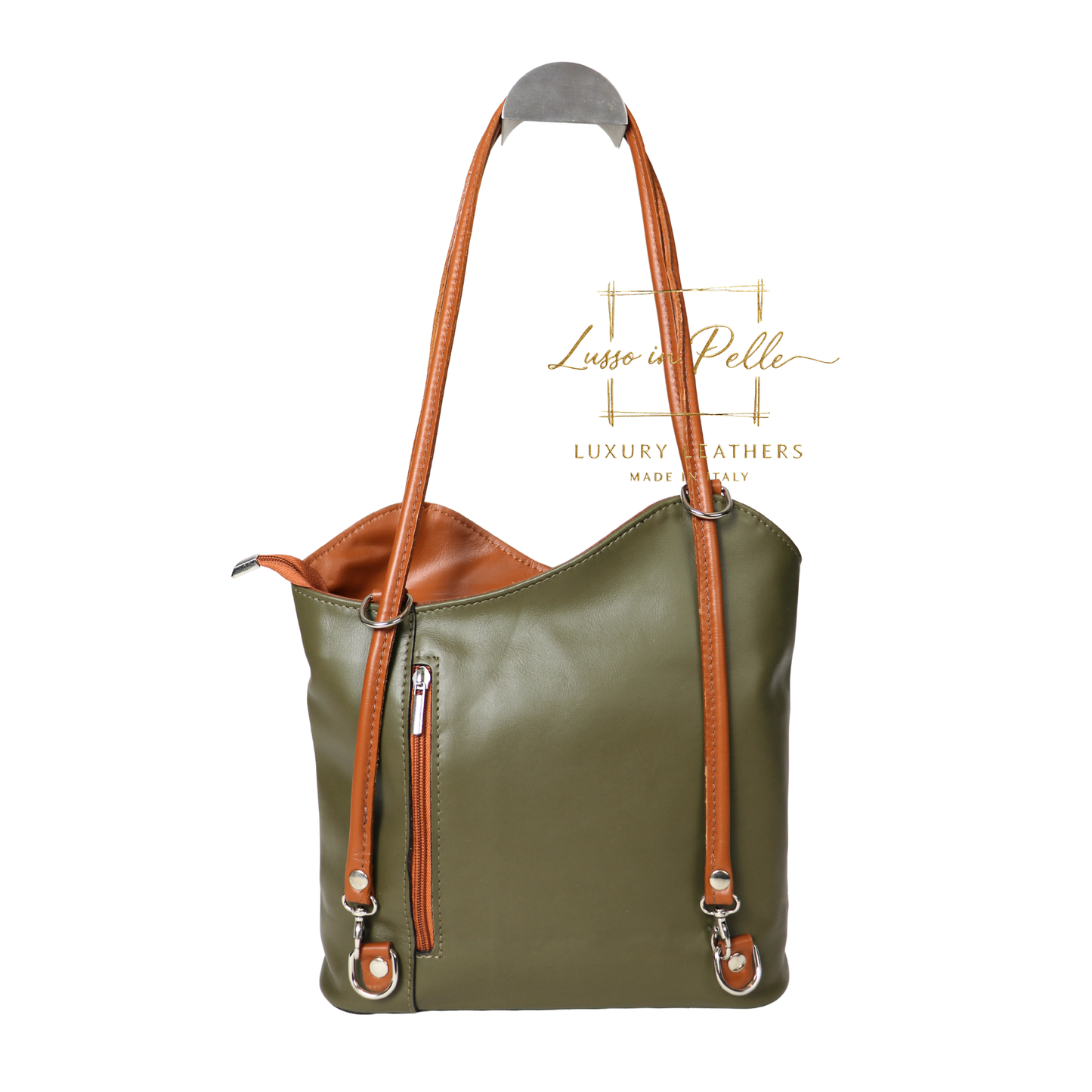 Nappa Leather Convertible Shoulder Bag & Backpack