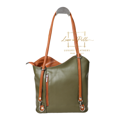 Nappa Leather Convertible Shoulder Bag & Backpack