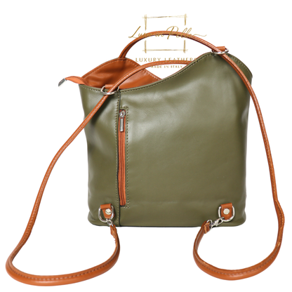 Nappa Leather Convertible Shoulder Bag & Backpack