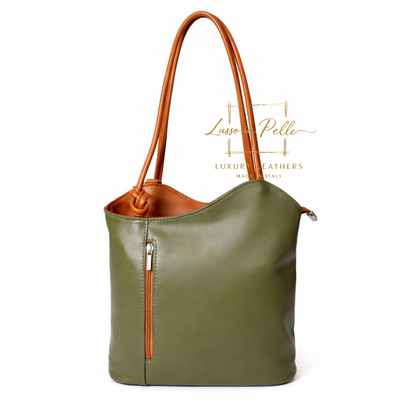 Nappa Leather Convertible Shoulder Bag & Backpack