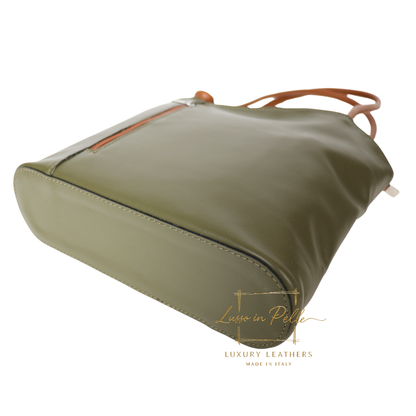 Nappa Leather Convertible Shoulder Bag & Backpack