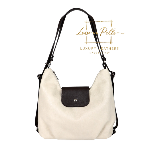 Grain Leather Two-Way Backpack & Crossbody