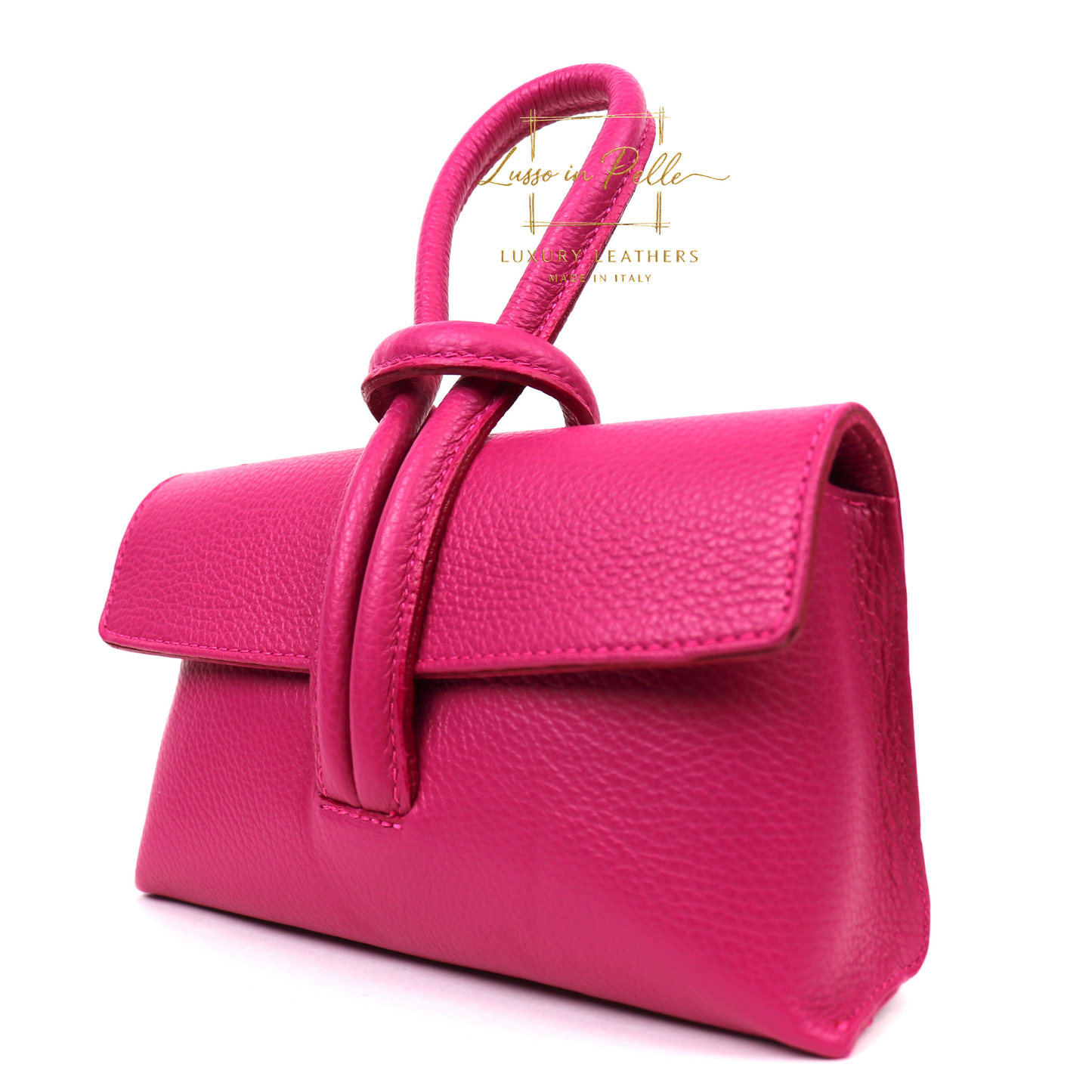 Rose Italian Versatile Leather Bag - Wrist Bag - Clutch Bag
