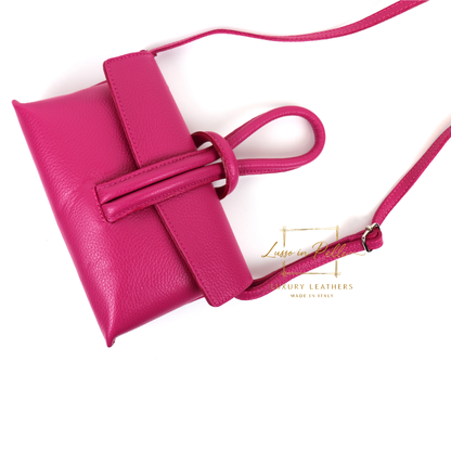 Rose Italian Versatile Leather Bag - Wrist Bag - Clutch Bag