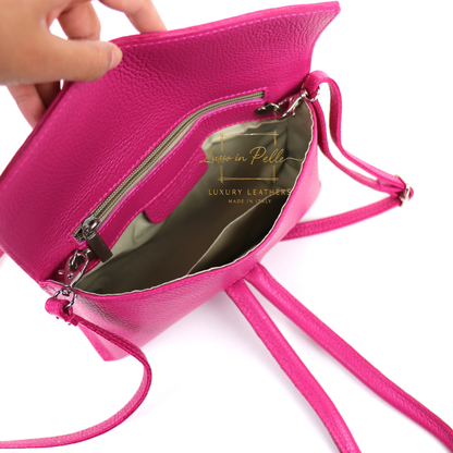 Rose Italian Versatile Leather Bag - Wrist Bag - Clutch Bag