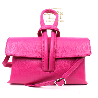 Rose Italian Versatile Leather Bag - Wrist Bag - Clutch Bag