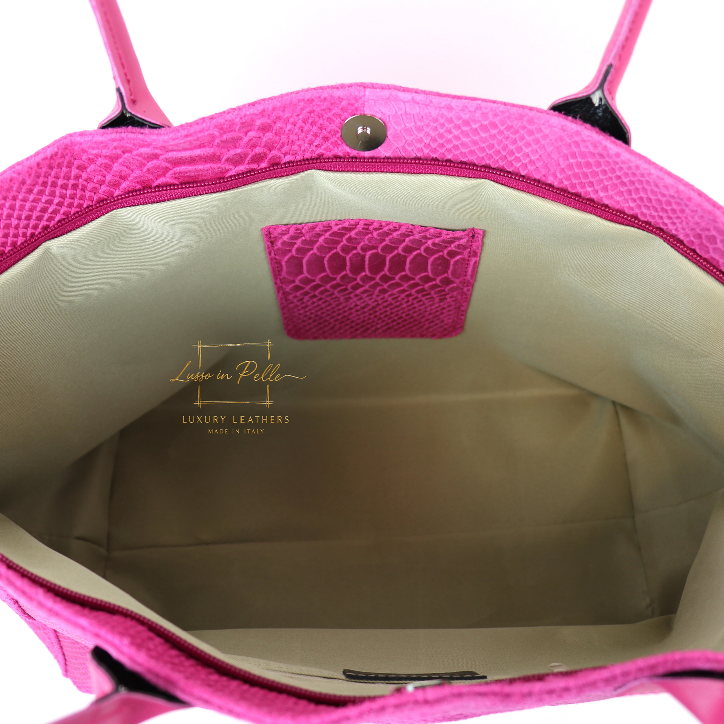 Suede Snake Print Two Style Large Shopper Bag