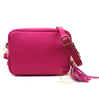 Sierra Genuine Italian Pebbled Leather Box Bag