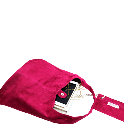 Cali Genuine Suede Hobo Slouchy Shoulder Bag