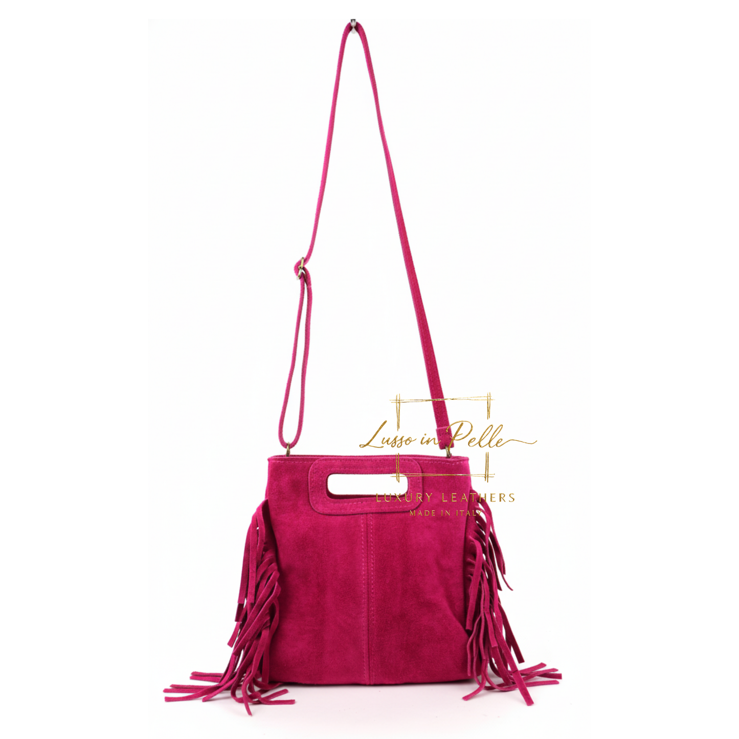 Suede Boho Tassel Crossbody Bag with Adjustable Detachable Straps