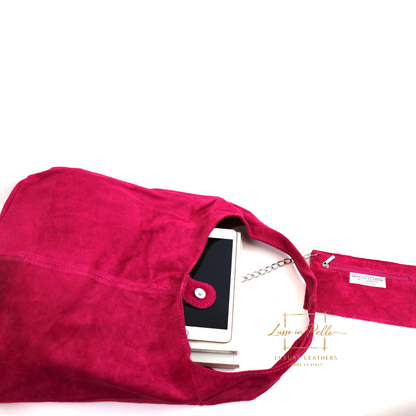 Cali Genuine Suede Hobo Slouchy Shoulder Bag