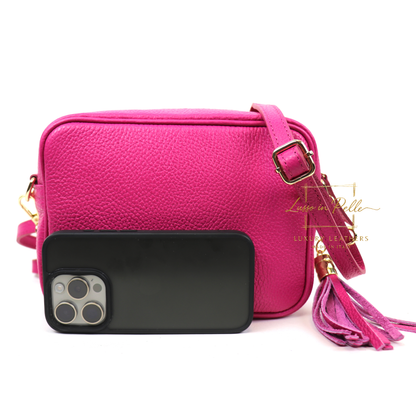 Sierra Genuine Italian Pebbled Leather Box Bag
