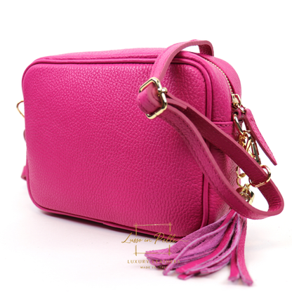 Sierra Genuine Italian Pebbled Leather Box Bag