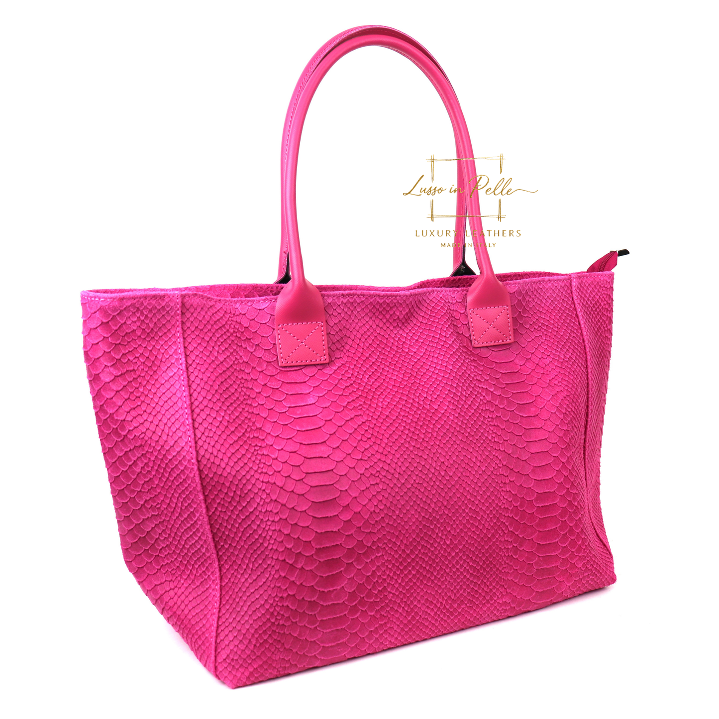 Suede Snake Print Two Style Large Shopper Bag