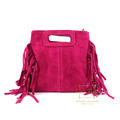 Suede Boho Tassel Crossbody Bag with Adjustable Detachable Straps