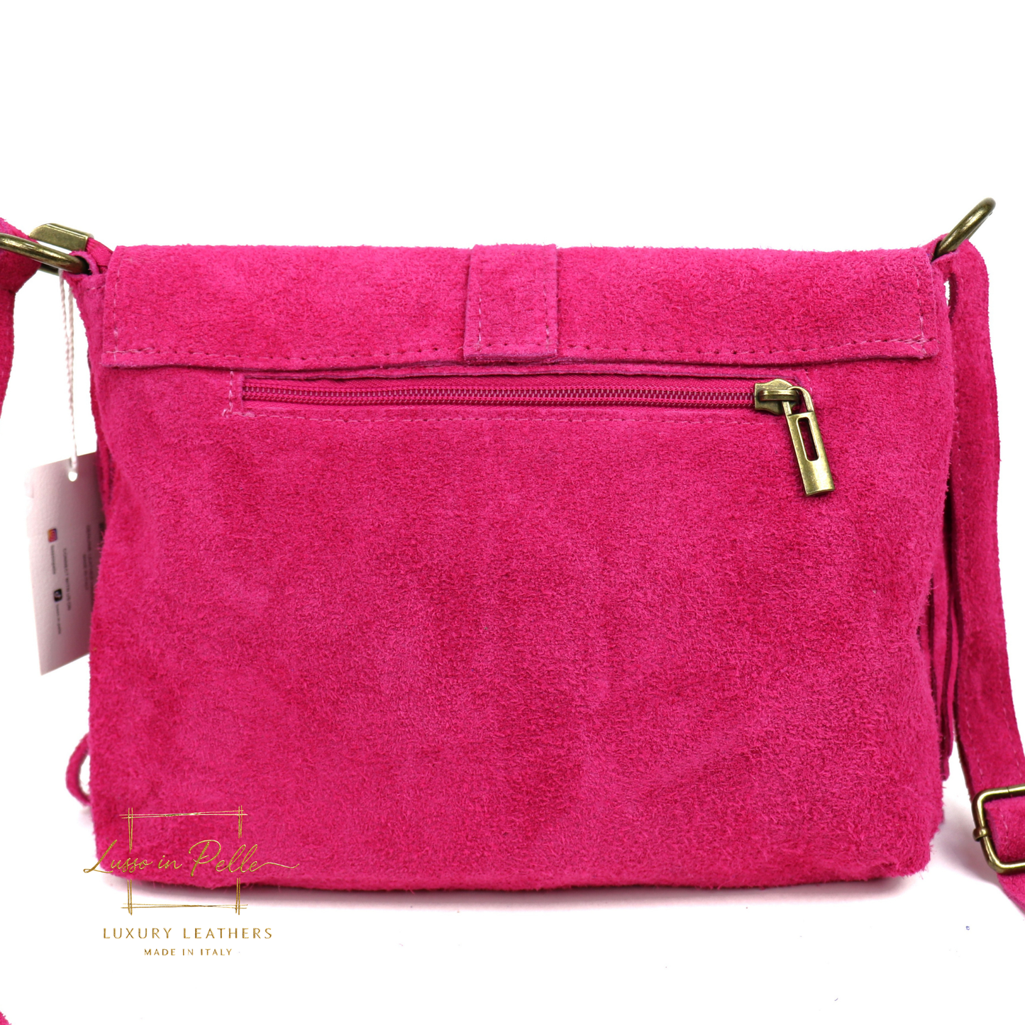 Fringe Suede Crossbody Bag with Adjustable Straps