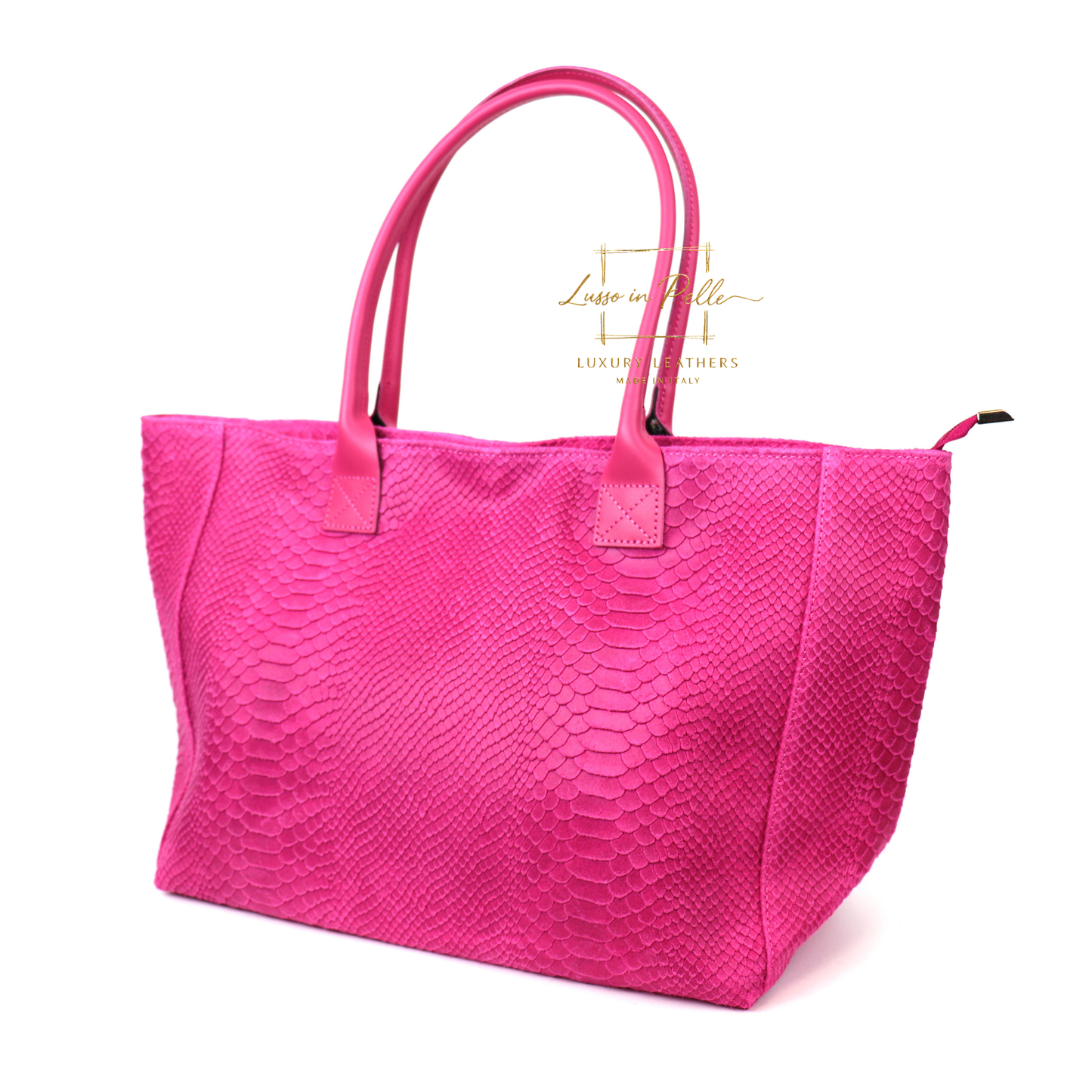 Suede Snake Print Two Style Large Shopper Bag