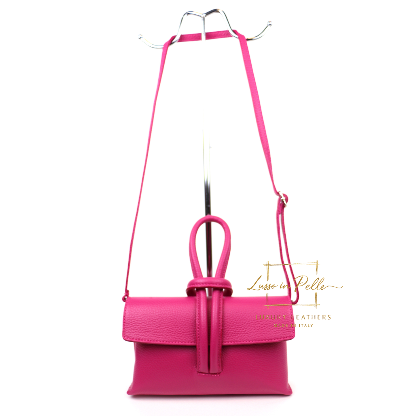 Rose Italian Leather Versatile Leather Bag - Wrist Bag - Clutch Bag