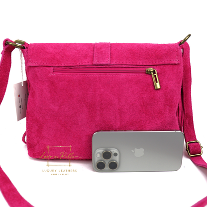 Fringe Suede Crossbody Bag with Adjustable Straps