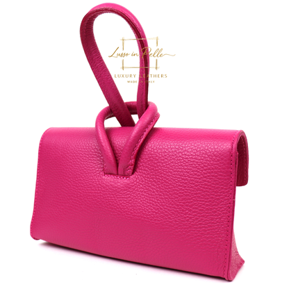 Rose Italian Versatile Leather Bag - Wrist Bag - Clutch Bag