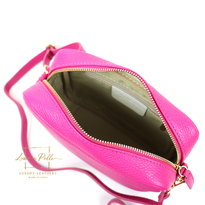Sierra Genuine Italian Pebbled Leather Box Bag