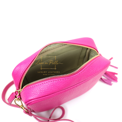 Sierra Genuine Italian Pebbled Leather Box Bag