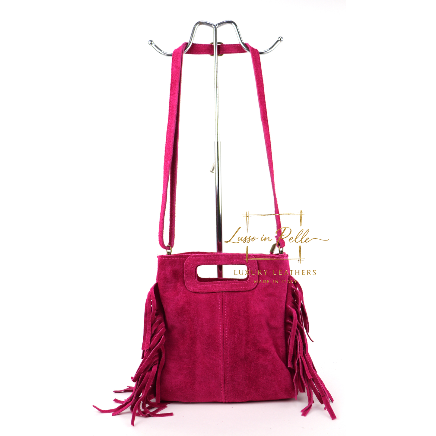 Suede Boho Tassel Crossbody Bag with Adjustable Detachable Straps