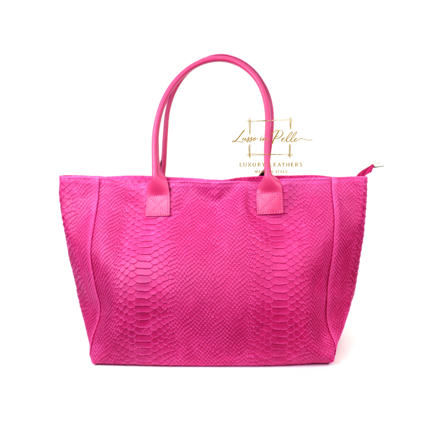 Suede Snake Print Two Style Large Shopper Bag