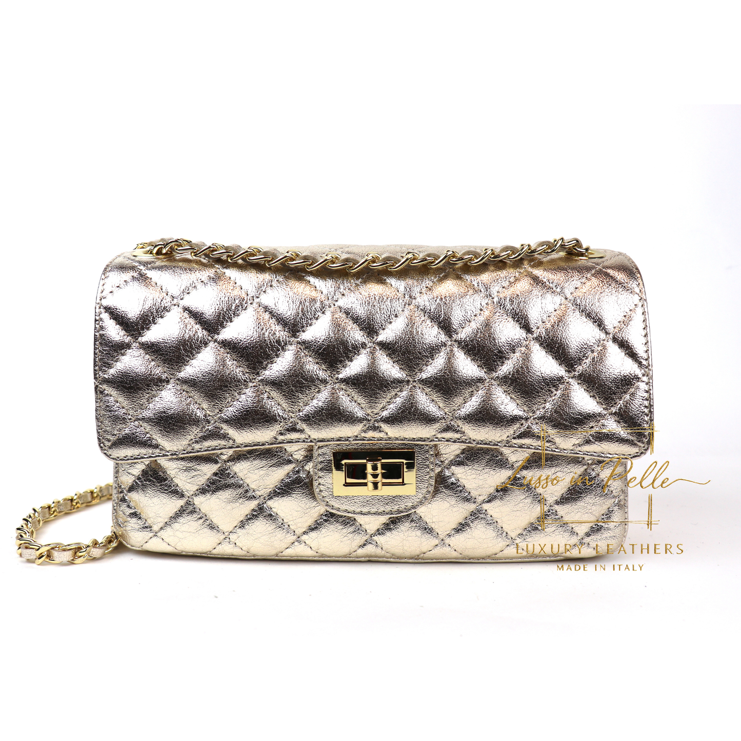 Large Quilted Italian Leather Handbag