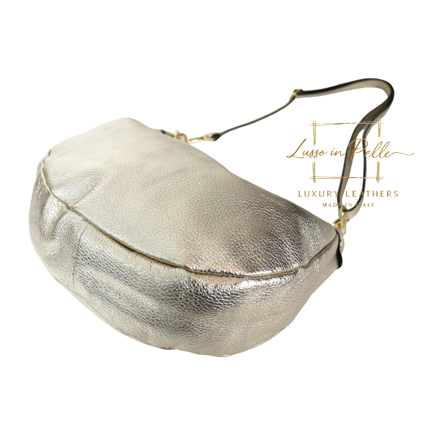 Grain Leather Half Moon Shoulder & Crossbody Bag