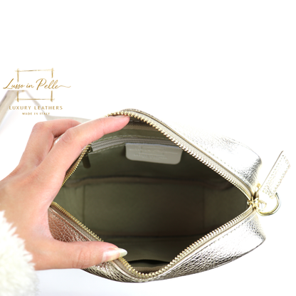 Sierra Genuine Italian Pebbled Leather Box Bag