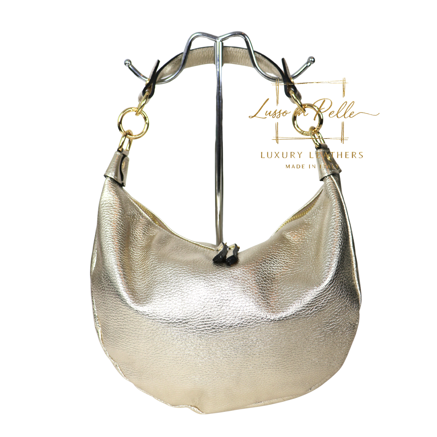 Grain Leather Half Moon Shoulder & Crossbody Bag