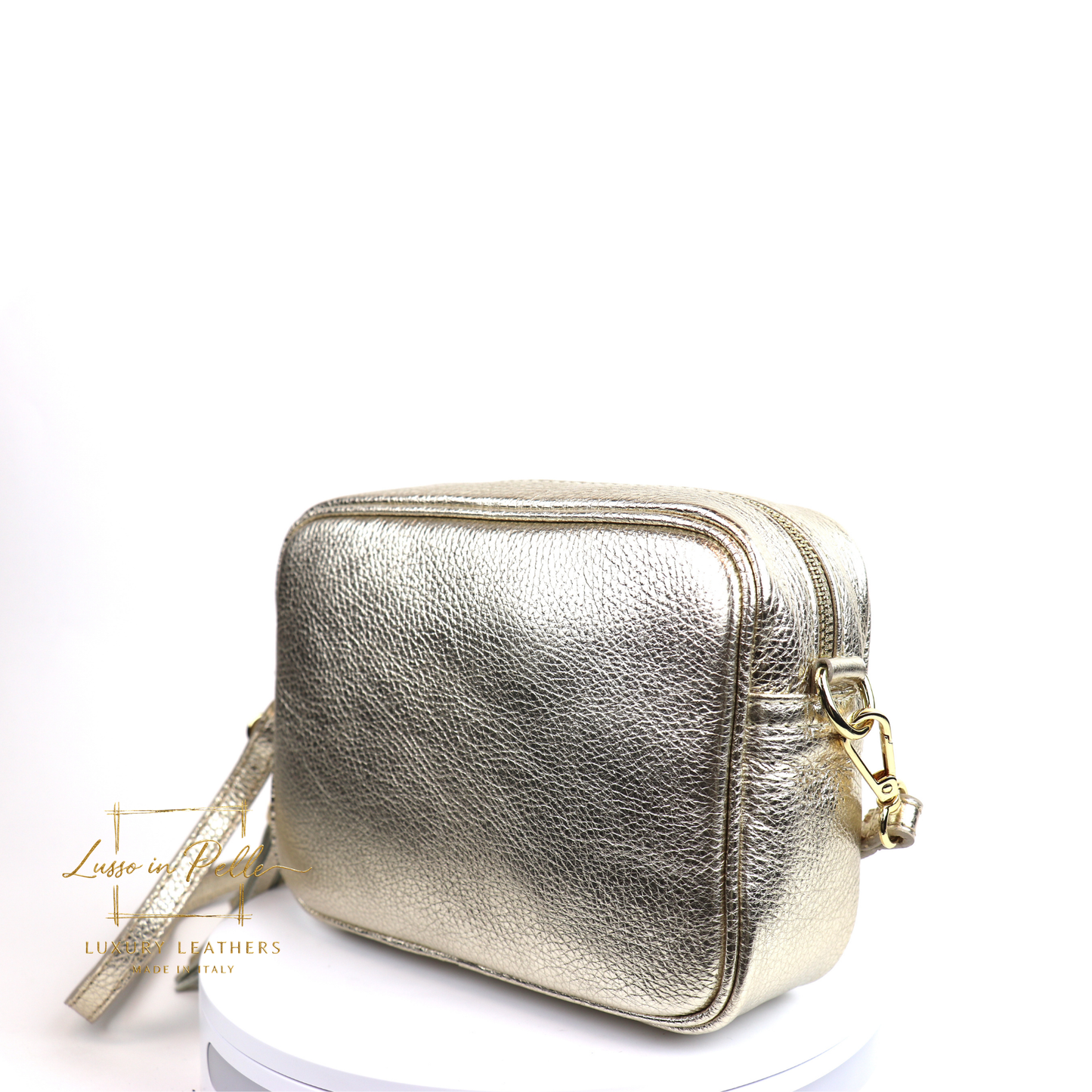 Sierra Genuine Italian Pebbled Leather Box Bag