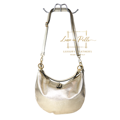 Grain Leather Half Moon Shoulder & Crossbody Bag