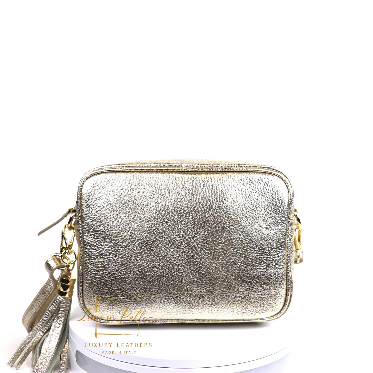 Sierra Genuine Italian Pebbled Leather Box Bag