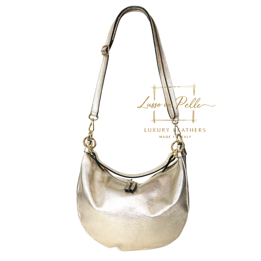 Grain Leather Half Moon Shoulder & Crossbody Bag