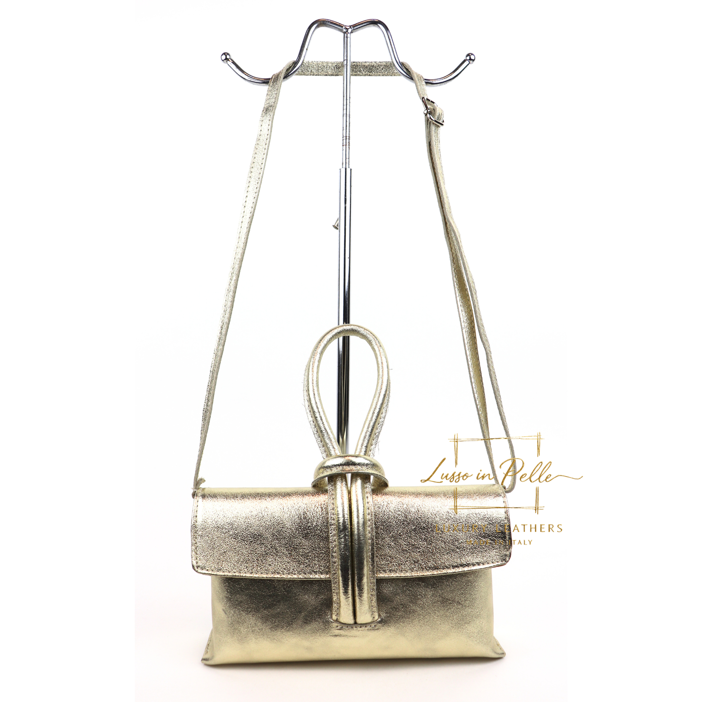 Rose Italian Leather Versatile Leather Bag - Wrist Bag - Clutch Bag