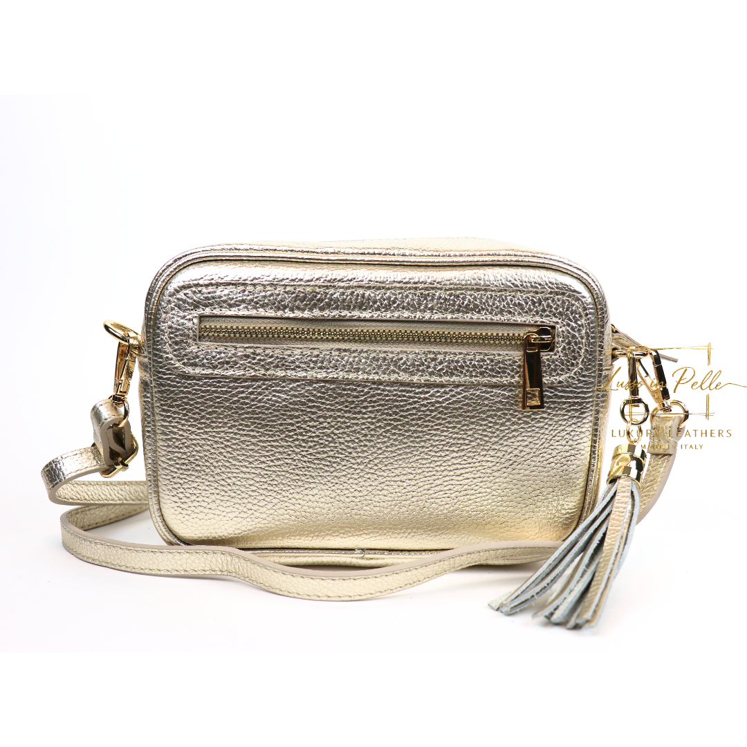 Bella Genuine Italian Pebbled Leather Box Bag